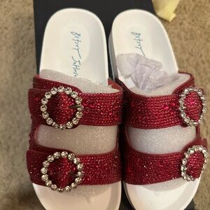 Betsey Johnson Glittering Slide Sandals